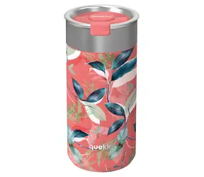QUOKKA Termohrnek se sítkem Boost 400 ml Exotic Pink / Nerezová ocel / Sítko na kávu a čaj