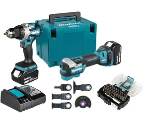 Makita DLX2592JX1 / Sada aku nářadí: DDF489+DTM52 / 18V / 2x 5,0Ah / MAKPAC 4