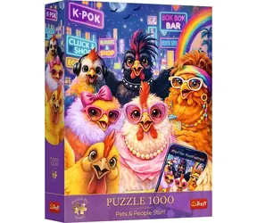 TREFL Puzzle Premium Plus Pets & People Stuff: Selfie s kuřaty / 1000 dílků / 48 x 68,3 cm