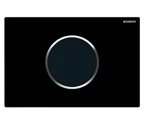 Geberit Sigma10 černá/lesklý chrom / Ovládání splachování / Síťové napájení / Bezdotykové / 2 množství splachování