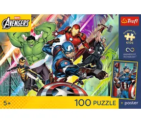 TREFL Puzzle Premium Plus Kids Avengers: Síla a moc / 100 dílků / 41 x 27,8 cm