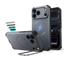 ESR Cyber Tough Kickstand šedá / Kryt / Apple iPhone 18 Pro Max a 17 Pro Max / MagSafe / Výklopný stojánek