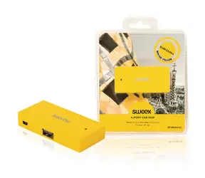 SWEEX Barcelona žlutá / USB rozbočovač / 4 porty