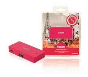 Sweex Paris fuchsiová / USB rozbočovač / 4 porty