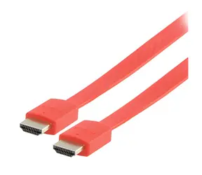 Valueline Plochý kabel HDMI VLMP34010R2.00 červený / Kabel / HDMI 1.4 / 3D/4K / 2 m