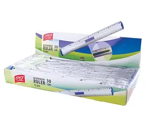 Easy Pravítko hliníkové s barevným lemováním 30 cm / Pravítko / hliníkové / barevné lemování / držák na tužku