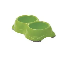 TOMMI Smarty zelená / Dvojmiska pro psy a kočky / 2x230 ml