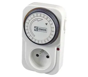 GP MET P5502 / Spínací zásuvka / mechanická / denní časovač / 3680W / 16A / IP20