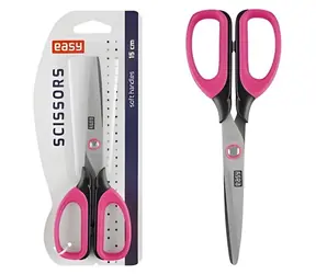 Easy Školní nůžky 15 cm růžové / Nůžky / Měkké rukojeti