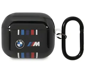BMW Kryt pro AirPods 3. generace s vícebarevnými liniemi černá / Pouzdro na sluchátka / Barevné linky