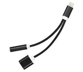 Adaptér Lightning audio + nabíjení pro iPhone černá / Adaptér / HF audio a nabíjení / Lightning