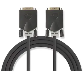 Nedis DVI-D 24+1 - DVI-D 24+1 2 m antracit / Kabel / Pozlacené konektory (GOLD)