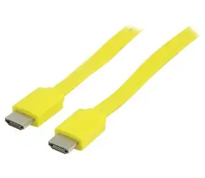 Valueline Plochý kabel HDMI VLMP34010Y2.00 žlutý / Kabel / HDMI 1.4 / 3D/4K / 2 m