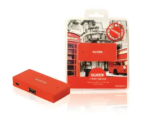 Sweex London červená / USB rozbočovač / 4 porty