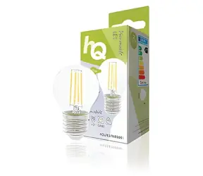 HQ LED žárovka retro s vláknem Miniglobe E27 / Žárovka / E27 / 4 W / 370 lm / 2700 K / stmívatelná