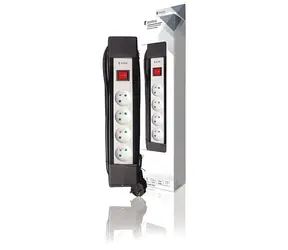 König KNES430E1PRO černá / Prodlužovací zásuvka / 4x 230V / 3 m / s vypínačem