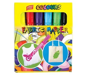 Easy Popisovač na textil / Popisovač / sada 6 barev / fibrová koncovka 2 mm