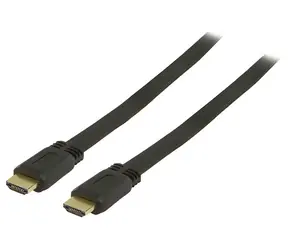 Valueline HDMI kabel plochý černá / HDMI kabel / High Speed / s Ethernetem / 2 m