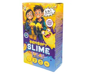 TUBAN Slime sada Sensory XL / Kreativní sada na výrobu slizu / 500 ml lepidla / Aktivátor / Banánové aroma