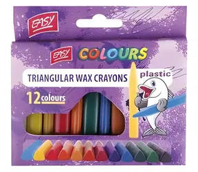 Easy Plastissimo Trojhranné voskovky / plastové / mix 12 barev