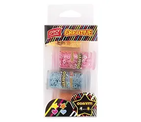 EASY Dekorativní třpytky srdíčka a hvězdičky / 4 fluo barvy / 4x 8 g