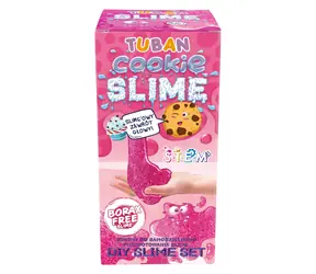 TUBAN Sada na výrobu slizu Cookie / DIY sada / vanilková vůně / růžové třpytky / od 6 let