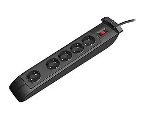 V7 Surge Protect černá / Přepěťová ochrana / 5 zásuvek / 1050J / 1 m kabel