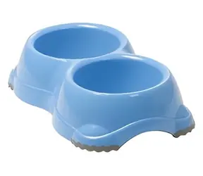 Tommi Smarty No. 2 světle modrá / Dvojmiska pro psy / Plastová / 2 × 645 ml