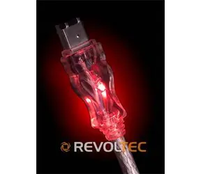 Revoltec FireWire kabel červený / Kabel FireWire / 6 pin - 6 pin / 1,8 m