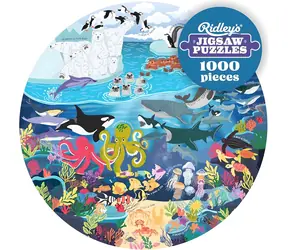 RIDLEY'S GAMES Kulaté puzzle Pro milovníky oceánů / 1000 dílků / průměr 68 cm