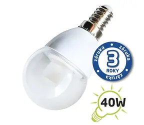 TIPA LED žárovka G45 E14 5W / Teplá bílá / Čirá