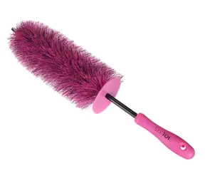 SIXTOL CAR DETAILING TIRE BRUSH PINK / Kartáč na čištění ráfků kol auta / průměr 10 cm