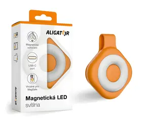 Aligator Magnetická LED svítilna oranžová / Svítilna / MagSafe uchycení / USB-C / 6 režimů