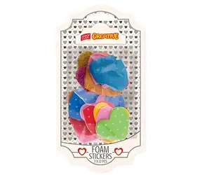 EASY Třpytivé pěnové samolepky Srdíčka a puntíky / MIX barev / 24 ks (12+12)