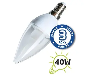 Tipa LED žárovka C37 E14 5W / LED žárovka / teplá bílá / čirá
