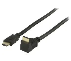 Valueline HDMI kabel 90° úhlový pozlacený konektor černý / HDMI kabel / 3D/4K / 3 m