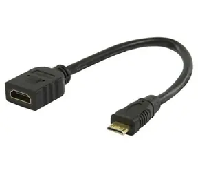 Valueline redukce HDMI - mini HDMI černá / Redukce / pozlacené konektory / 4K / 3D / 20 cm