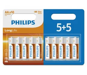 Philips R6L10BP/10 LongLife / Baterie / AA (R6) / 5+5 ks