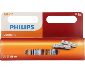 Philips R03L12W/10 LongLife / Baterie / AAA (R03) / Zinkochloridová / 12 ks