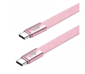Plochý kabel USB-C - USB-C 1 m pudrově růžová