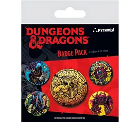PYRAMID Sada odznaků Dungeons & Dragons / 5 ks / O 2,5 a 3,5 cm