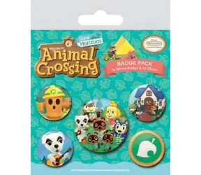 PYRAMID Sada odznaků Animal Crossing / 5 ks / Kulaté