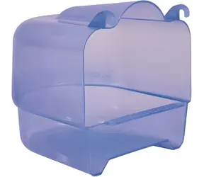 TRIXIE Koupelna pro ptáky modrá/průhledná / Koupelna pro ptáky / plast / 15×16×17 cm / andulky, kanárci