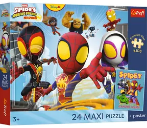 Trefl Puzzle Premium Plus Kids Spidey a jeho úžasní přátelé: Dobrodružství MAXI / 24 dílků