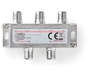 Nedis Satelitní rozbočovač 1:4 stříbrná / Rozbočovač / 5-2400 MHz / 11,5 dB / 1 vstup / 4 výstupy / 75 Ohm
