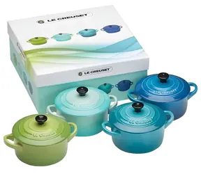 Le Creuset Kameninové kastrůlky Ocean / Zapékací mističky / 4 ks / 10x5 cm
