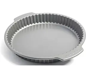 KitchenAid Forma na quiche 28 cm stříbrná / Forma na quiche / kulatá / hliník / tloušťka 0,8 mm