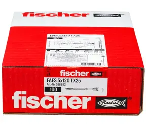 fischer FAFS 5,0x120 TX25 / Stavěcí šroub / pro dřevo a nosné konstrukce / 100 ks