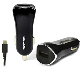Beline autonabíječka s kabelem Lightning černá / Autonabíječka / USB + Lightning / 1A / iPhone 5/6/7/8/X