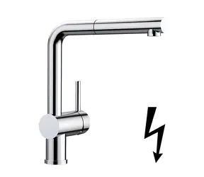 Blanco Dřezová baterie s výsuvnou koncovkou chrom / Kuchyňská baterie / Pákové ovládání / Keramická kartuše